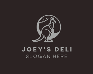 Joey - Wild Kangaroo Animal logo design