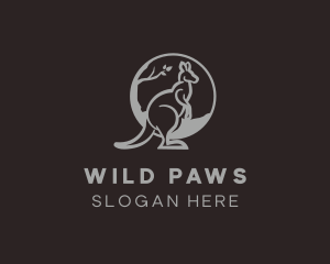 Wild Kangaroo Animal logo design