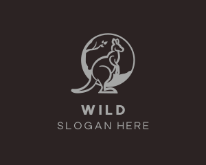 Wild Kangaroo Animal logo design