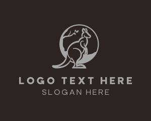 Zoo - Wild Kangaroo Animal logo design
