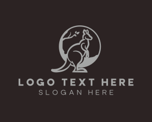 Wild Kangaroo Animal logo design