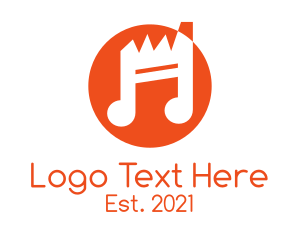Music Festival - Orange Musical Note logo design