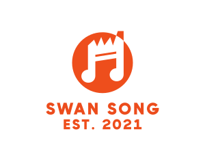 Orange Musical Note logo design