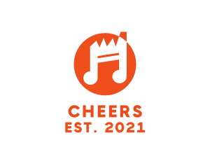 Digital-entertainment - Orange Musical Note logo design