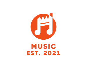 Orange Musical Note logo design