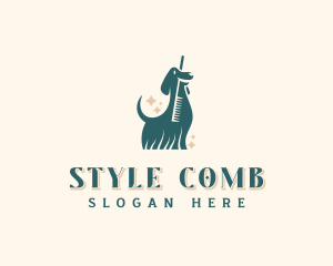 Comb - Dog Comb Grooming logo design