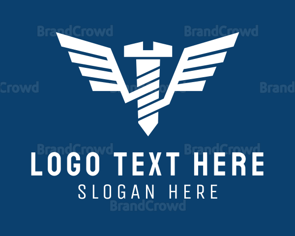 Winged Mechanical Screw Logo