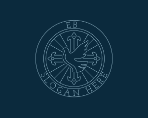 Spiritual - Peace Dove Crucifix logo design