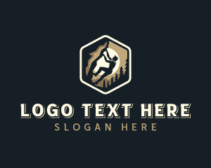 Mountain Biking - Mountain Rock Climbing logo design