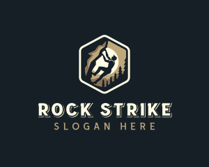 Mountain Rock Climbing logo design