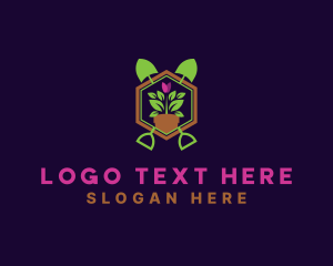 Landscape - Garden Shovel Flower logo design