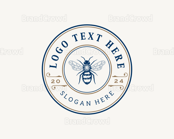 Bee Apiary Honey Logo