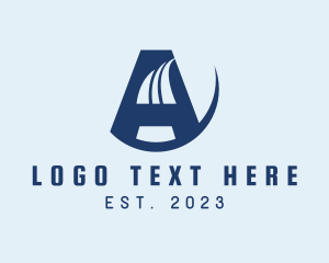 Exhaust - Cool Ventilation Letter A logo design