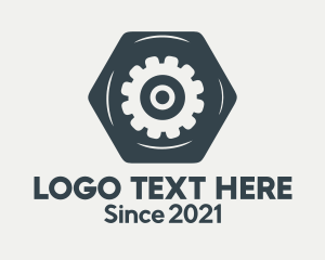 Repair Shop - Industrial Hexagon Gear logo design