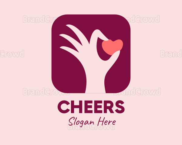 Hand Heart Dating App Logo
