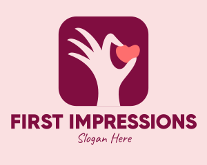 Hand Heart Dating App logo design