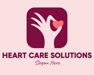 Hand Heart Dating App logo design