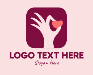 Hand Heart Dating App Logo