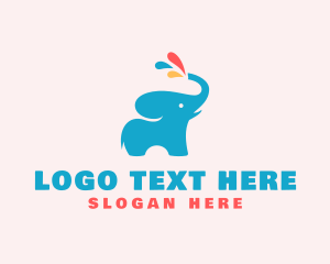 Animal - Elephant Paint Animal logo design