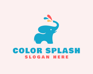 Elephant Paint Animal logo design