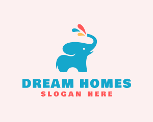 Baby Store - Elephant Paint Animal logo design