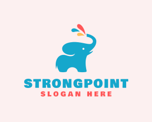 Toy Store - Elephant Paint Animal logo design