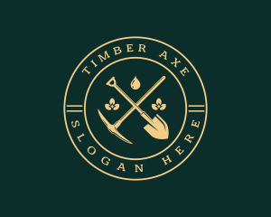 Shovel Pick Axe Gardener logo design