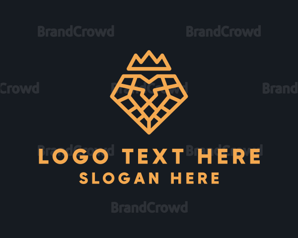 Geometric Lion Crown Logo