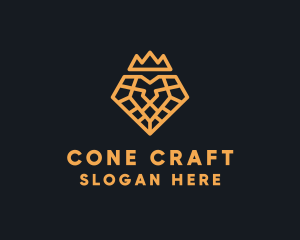 Geometric Lion Crown logo design