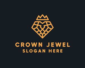 Crown - Geometric Lion Crown logo design