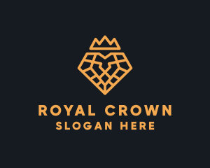 Crown - Geometric Lion Crown logo design