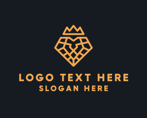 Regal - Geometric Lion Crown logo design