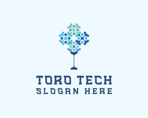 Molecule Tree Tech Venture logo design