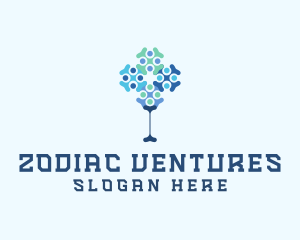 Molecule Tree Tech Venture logo design