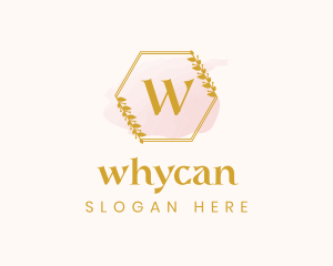 Hexagon Wreath Watercolor Logo