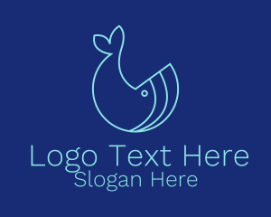 Minimalist Whale Animal  Logo