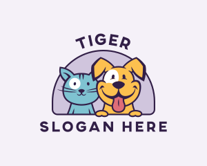 Kitten & Dog Pet Care Logo