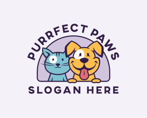 Kitten & Dog Pet Care logo design