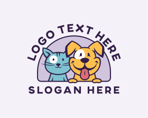 Kitten & Dog Pet Care Logo