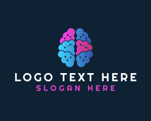 Neurological - Digital Brain Circuit logo design