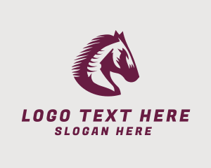 Equine - Medieval Stallion Shield logo design