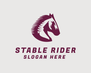 Horseman - Medieval Stallion Shield logo design