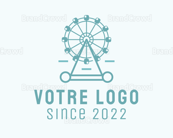 Ferris Wheel Theme Park Logo