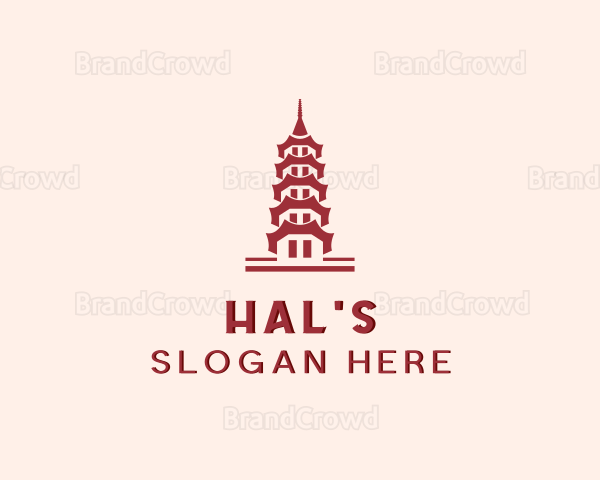 Pagoda Architecture Building Logo