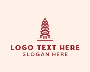 Nepal - Pagoda Architecture Building logo design