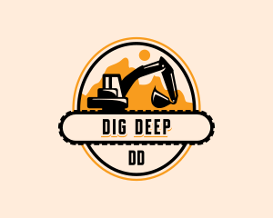 Excavator Quarry Construction logo design