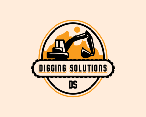 Excavator Quarry Construction logo design