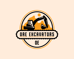 Excavator Quarry Construction logo design