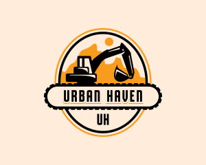 Excavator Quarry Construction logo design