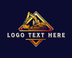 Excavator Machinery Construction Logo